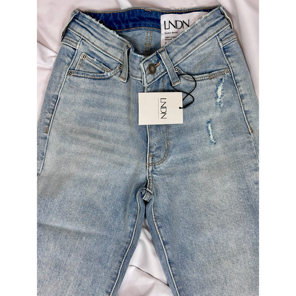 LNDN Landon Denim High Rise Straight Leg Distressed Jeans 27" Waist - Picture 6 of 16